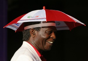 Lou Brock wearing the Brockabrella recently